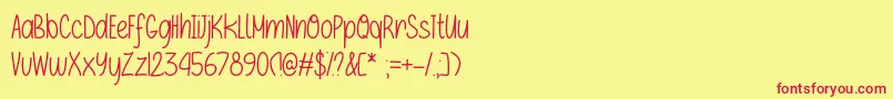 If Only   Font – Red Fonts on Yellow Background