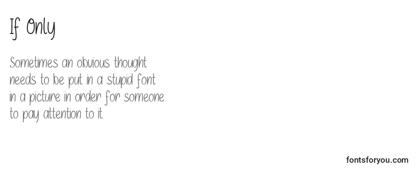 If Only   (130131) Font