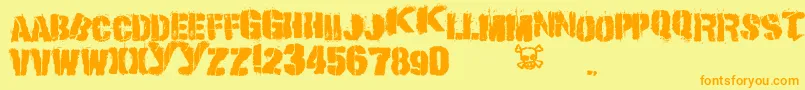 If Font – Orange Fonts on Yellow Background