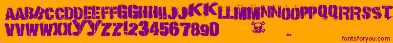 If Font – Purple Fonts on Orange Background