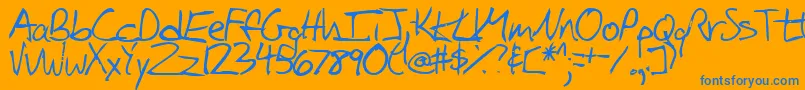 iglook Font – Blue Fonts on Orange Background