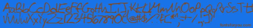 iglook Font – Brown Fonts on Blue Background