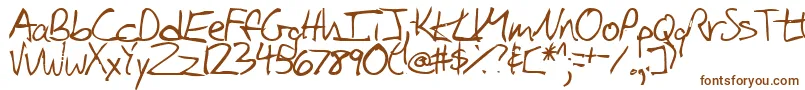iglook-Schriftart – Braune Schriften auf weißem Hintergrund