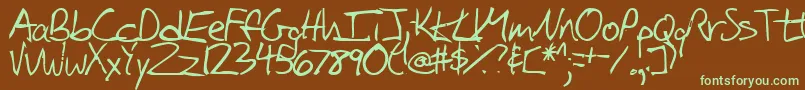 iglook-Schriftart – Grüne Schriften auf braunem Hintergrund