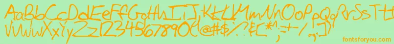 iglook Font – Orange Fonts on Green Background