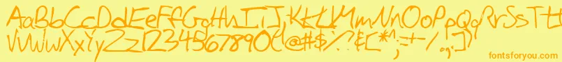 iglook Font – Orange Fonts on Yellow Background