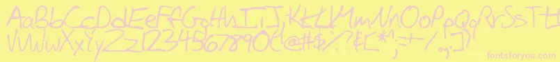 iglook-Schriftart – Rosa Schriften auf gelbem Hintergrund