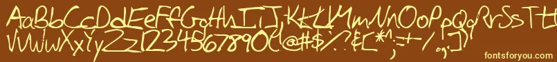 iglook-fontti – keltaiset fontit ruskealla taustalla