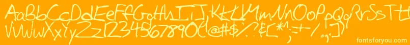 iglook Font – Yellow Fonts on Orange Background