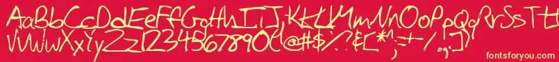 iglook-Schriftart – Gelbe Schriften auf rotem Hintergrund
