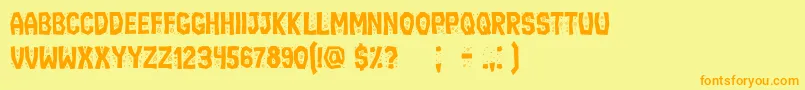 IgnorantBook-Schriftart – Orangefarbene Schriften auf gelbem Hintergrund