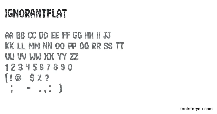 Schriftart IgnorantFlat – Alphabet, Zahlen, spezielle Symbole