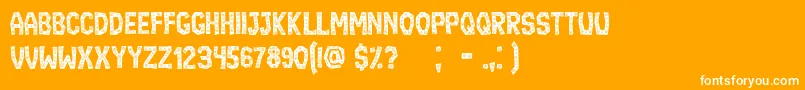 IgnorantFlat-Schriftart – Weiße Schriften auf orangefarbenem Hintergrund