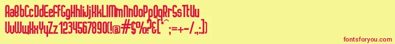 フォントIGNOTO   – 赤い文字の黄色い背景