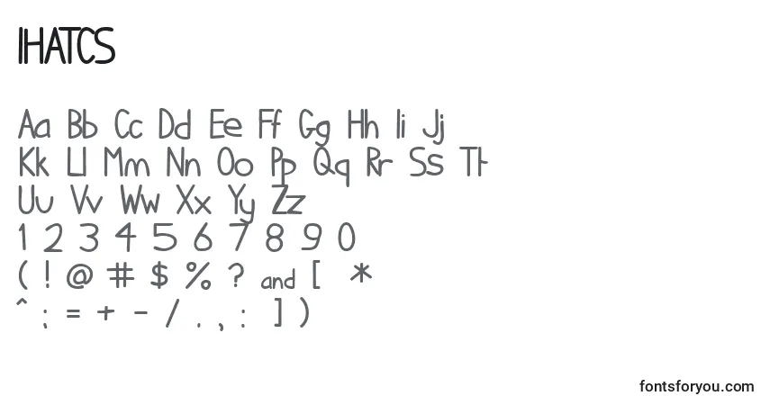 Schriftart IHATCS   (130137) – Alphabet, Zahlen, spezielle Symbole