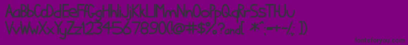 IHATCS  -Schriftart – Schwarze Schriften auf violettem Hintergrund