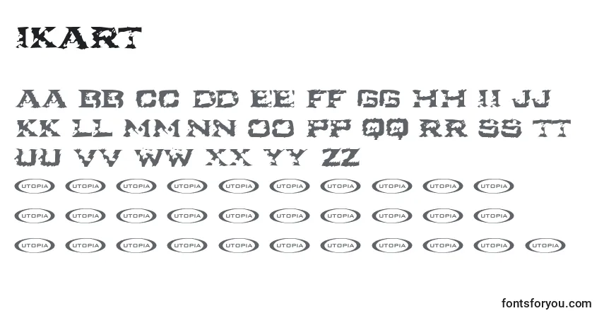A fonte IKART    (130139) – alfabeto, números, caracteres especiais