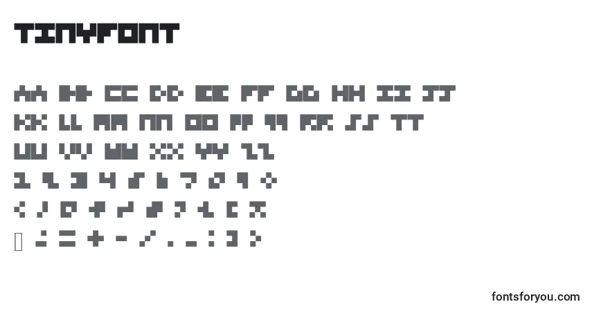 Schriftart TinyFont – Alphabet, Zahlen, spezielle Symbole