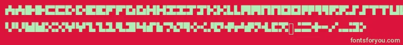 TinyFont Font – Green Fonts on Red Background