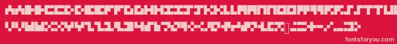 TinyFont-fontti – vaaleanpunaiset fontit punaisella taustalla