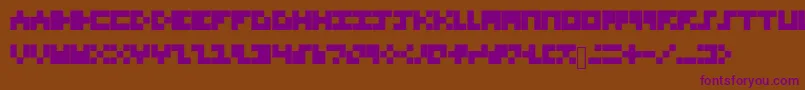 TinyFont Font – Purple Fonts on Brown Background