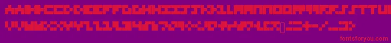 Fonte TinyFont – fontes vermelhas em um fundo violeta