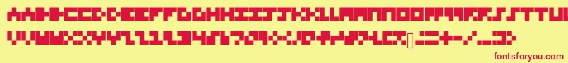TinyFont Font – Red Fonts on Yellow Background