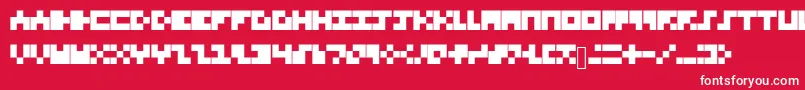 TinyFont-Schriftart – Weiße Schriften auf rotem Hintergrund