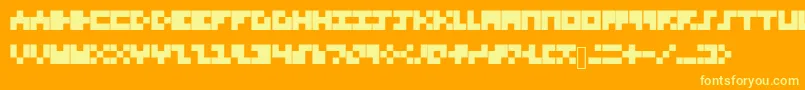 TinyFont Font – Yellow Fonts on Orange Background