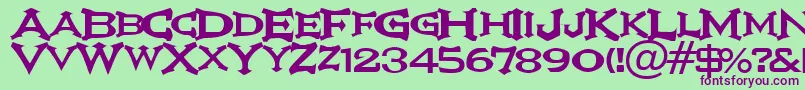 IKARV    Font – Purple Fonts on Green Background