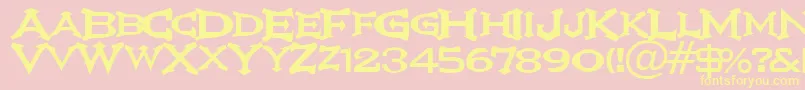 IKARV    Font – Yellow Fonts on Pink Background