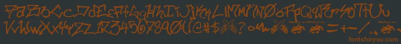 フォントill skillz fontvir us – 黒い背景に茶色のフォント