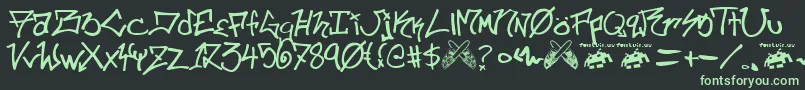 Fonte ill skillz fontvir us – fontes verdes em um fundo preto