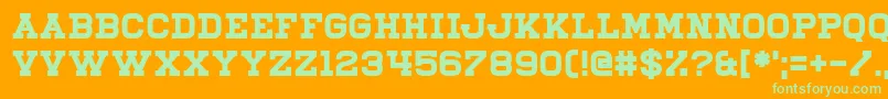 Illiead-Schriftart – Grüne Schriften auf orangefarbenem Hintergrund