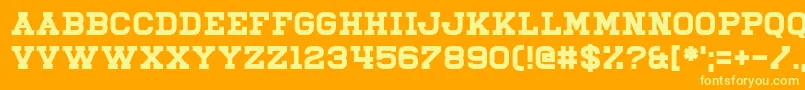 Illiead-Schriftart – Gelbe Schriften auf orangefarbenem Hintergrund