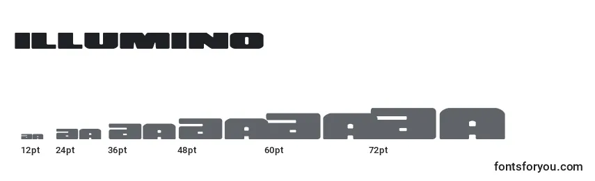 Размеры шрифта Illumino (130143)