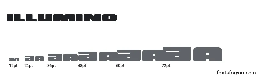 Размеры шрифта Illumino (130144)