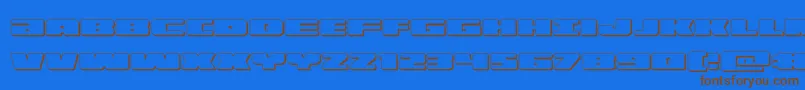 illumino3d-Schriftart – Braune Schriften auf blauem Hintergrund
