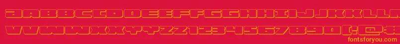 フォントillumino3d – 赤い背景にオレンジの文字