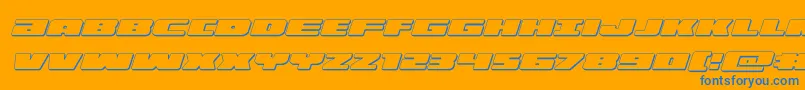 illumino3dital Font – Blue Fonts on Orange Background