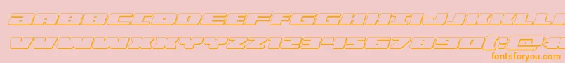 フォントillumino3dital – オレンジの文字がピンクの背景にあります。