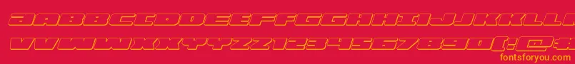 フォントillumino3dital – 赤い背景にオレンジの文字