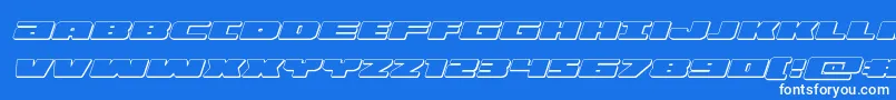 illumino3dital-Schriftart – Weiße Schriften auf blauem Hintergrund