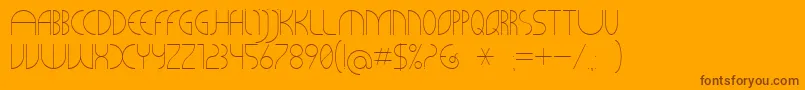 Cliche21-Schriftart – Braune Schriften auf orangefarbenem Hintergrund