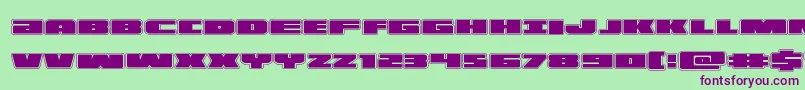 フォントilluminoacad – 緑の背景に紫のフォント