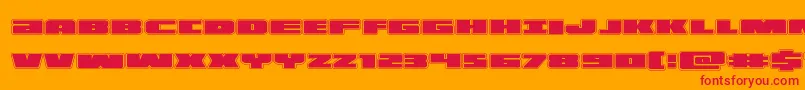 illuminoacad-Schriftart – Rote Schriften auf orangefarbenem Hintergrund