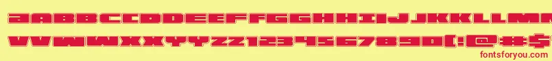 フォントilluminoacad – 赤い文字の黄色い背景