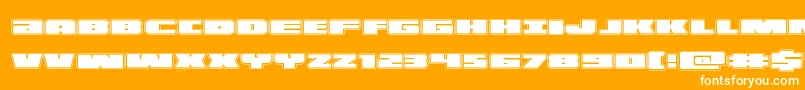 illuminoacad-Schriftart – Weiße Schriften auf orangefarbenem Hintergrund