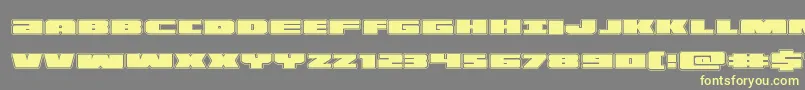 フォントilluminoacad – 黄色のフォント、灰色の背景