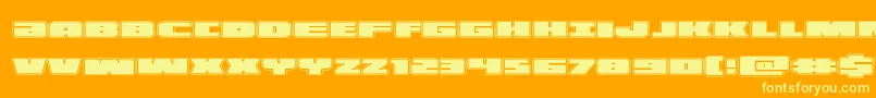 illuminoacad-fontti – keltaiset fontit oranssilla taustalla